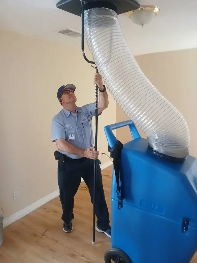 Mini Split Installation technician using HEPA equipment in Arcadia